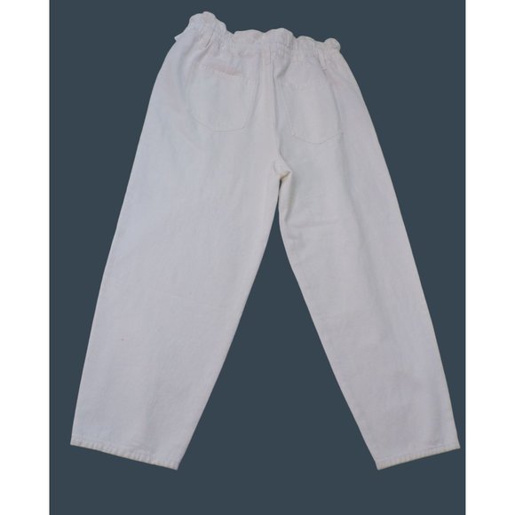 🆕 7 FOR ALL MANKIND Paperbag Balloon Leg Jeans Pants White 31 - Picture 6 of 8